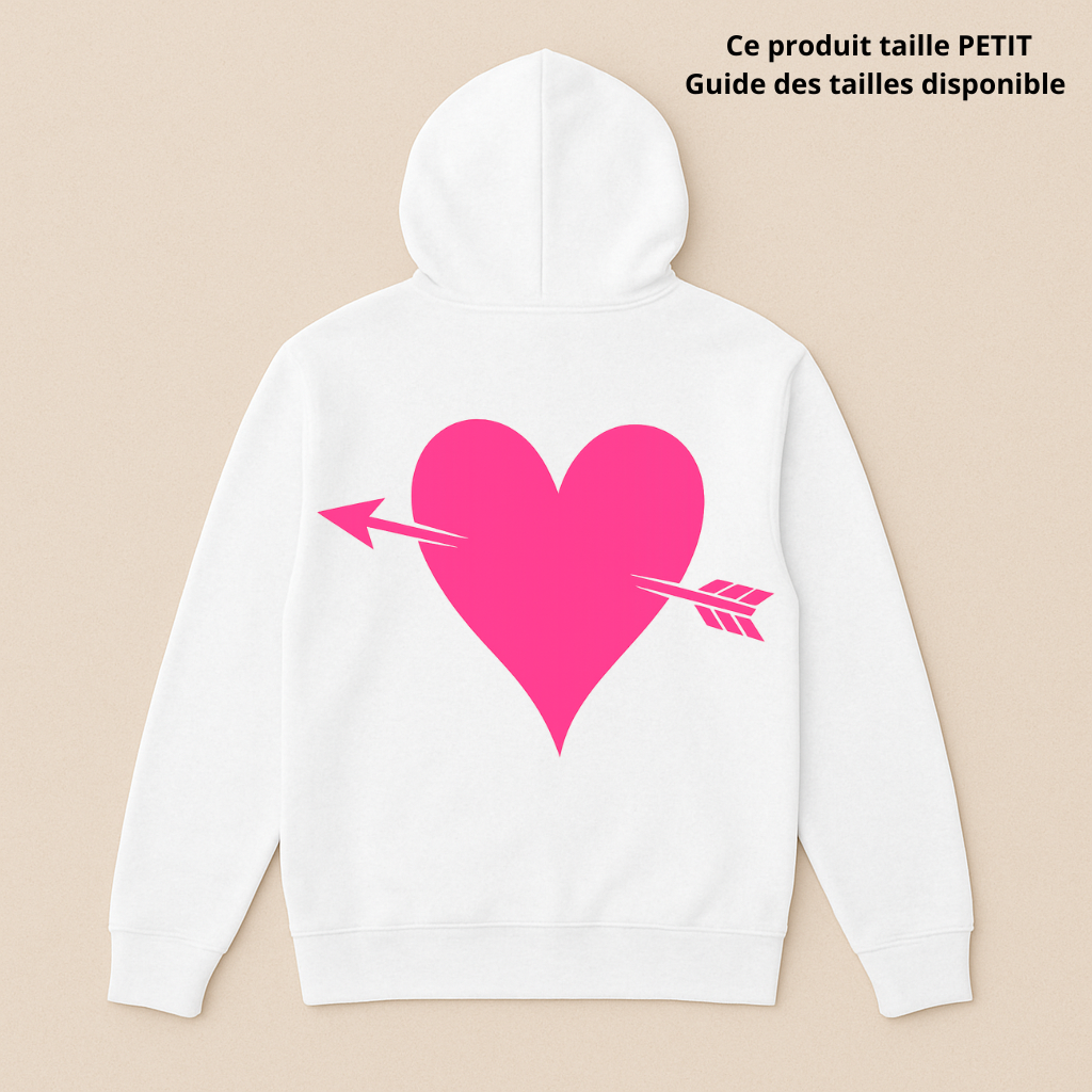 HOODIE ADULTE - CUPIDON (Coeur rose)