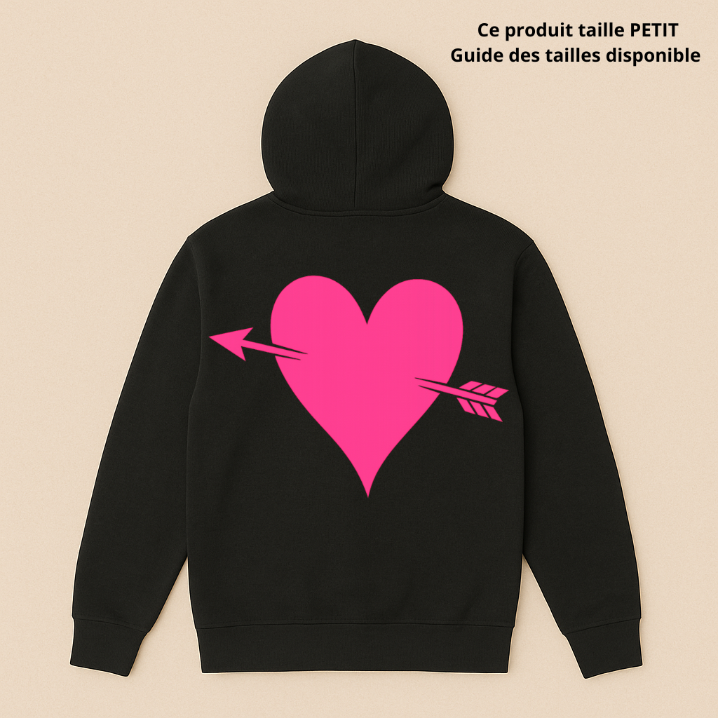 HOODIE ADULTE - CUPIDON (Coeur rose)