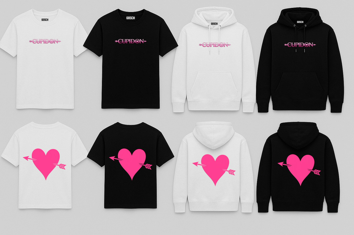 HOODIE ADULTE - CUPIDON (Coeur rose)