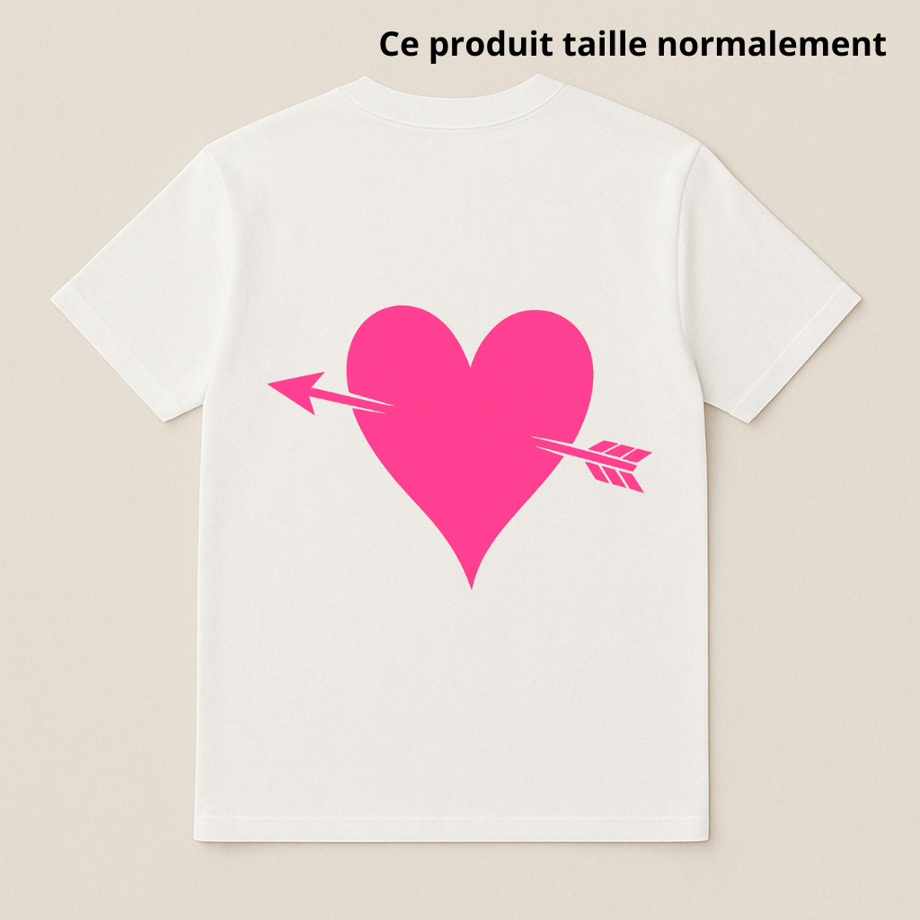 T-SHIRT CUPIDON (Coeur rose) : Enfant & Adulte