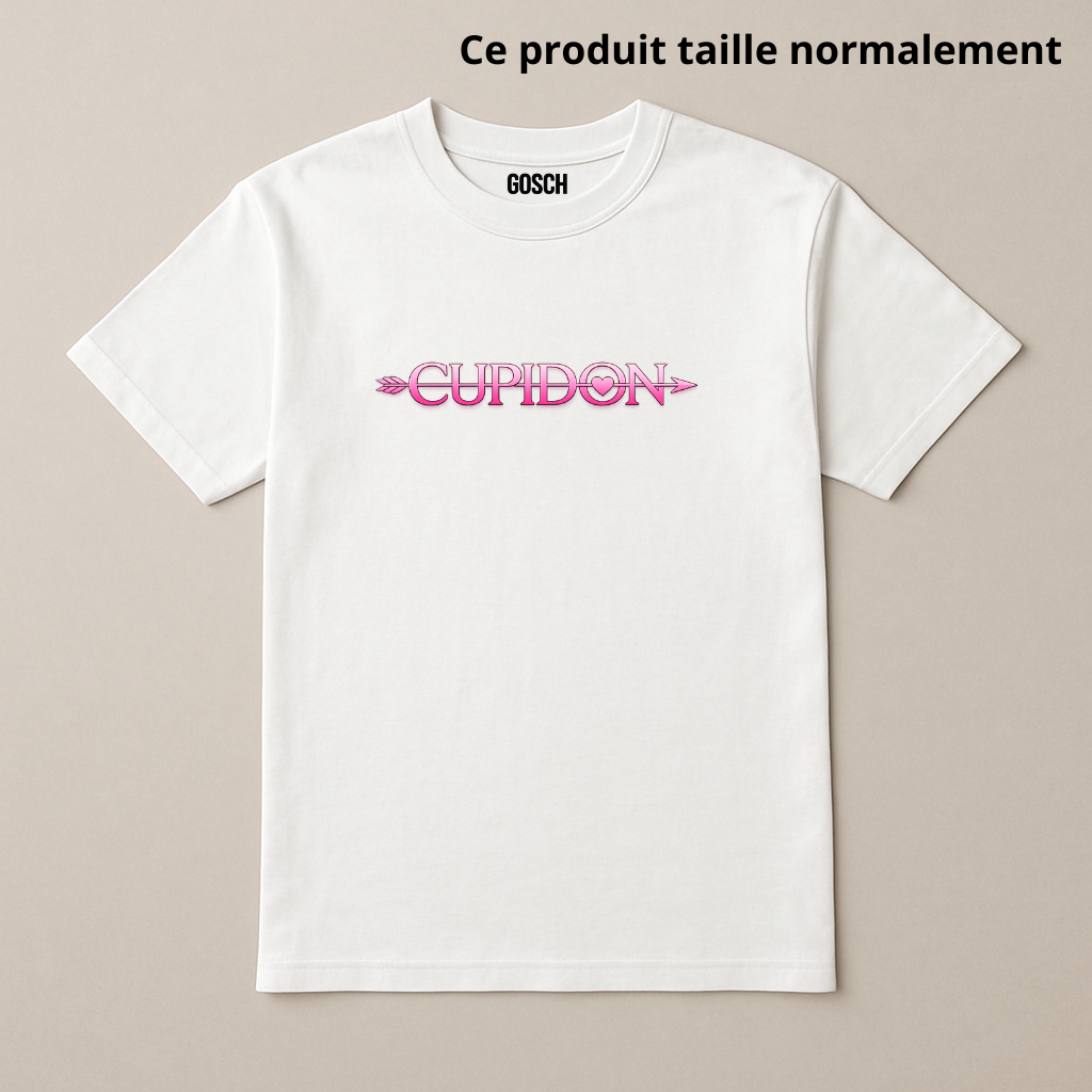 T-SHIRT CUPIDON (Coeur rose) : Enfant & Adulte